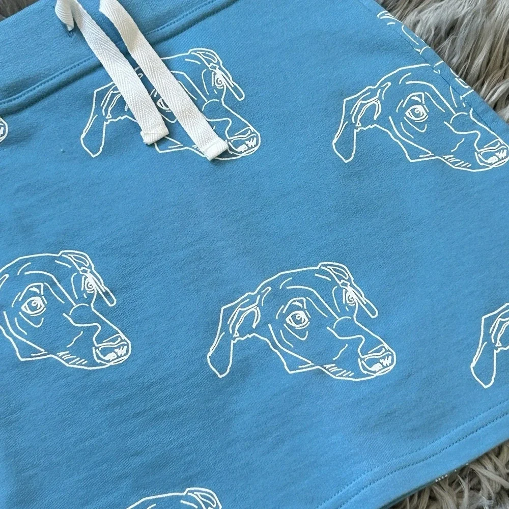 Bella & Frank Blue & White Greyhound Themed Drawcord Skirt Size 2Y NEW